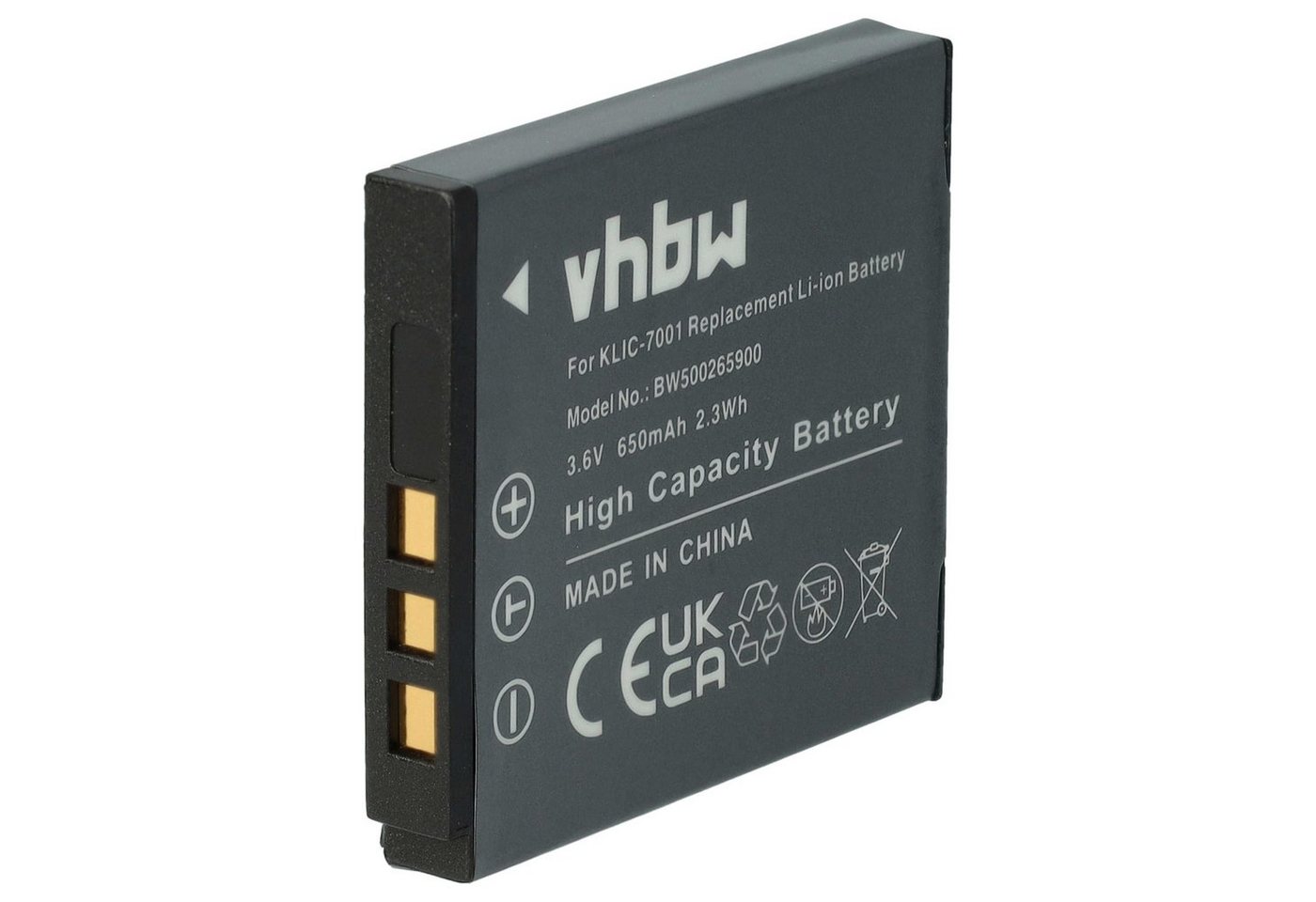 vhbw kompatibel mit Polaroid T1232, T1234, T1235, T1035, T1031 Kamera-Akku Li-Ion 650 mAh (3,6 V) von vhbw