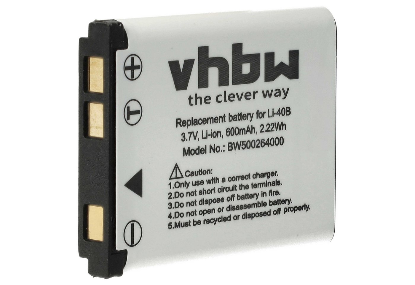 vhbw kompatibel mit Polaroid T1455, T370, Q20, Q40, T1032 Kamera-Akku Li-Ion 500 mAh (3,6 V) von vhbw