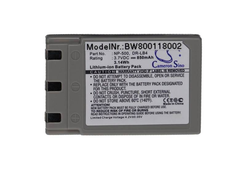 vhbw passend für Praktica Exakta DC4200 Digitalkamera / Kamera (850 mAh, Kamera-Akku Li-Ion 850 mAh von vhbw