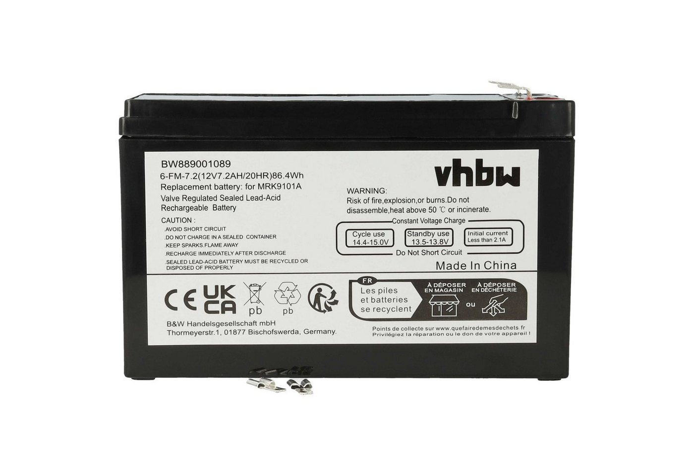 vhbw kompatibel mit Robomow RX20 Pro, RX 20u, RX 20 U Akku AGM 7200 mAh (12 V) von vhbw