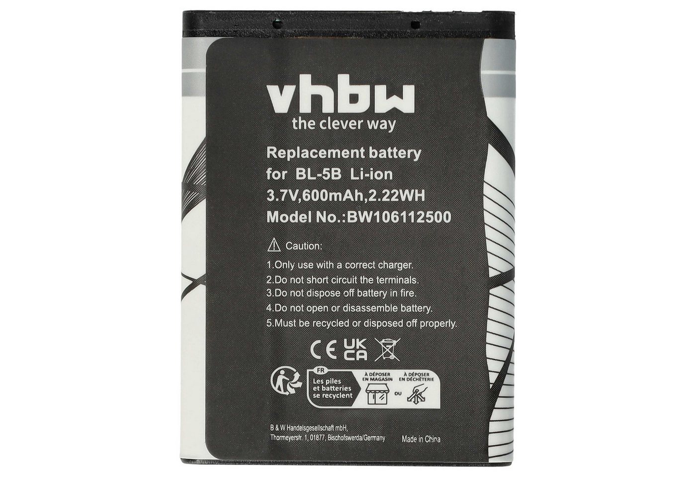 vhbw kompatibel mit SVP XTHINN-12V, XTHINN-12VX, XTHINN-12VXB, XTHINN-590 Smartphone-Akku Li-Ion 600 mAh (3,7 V) von vhbw