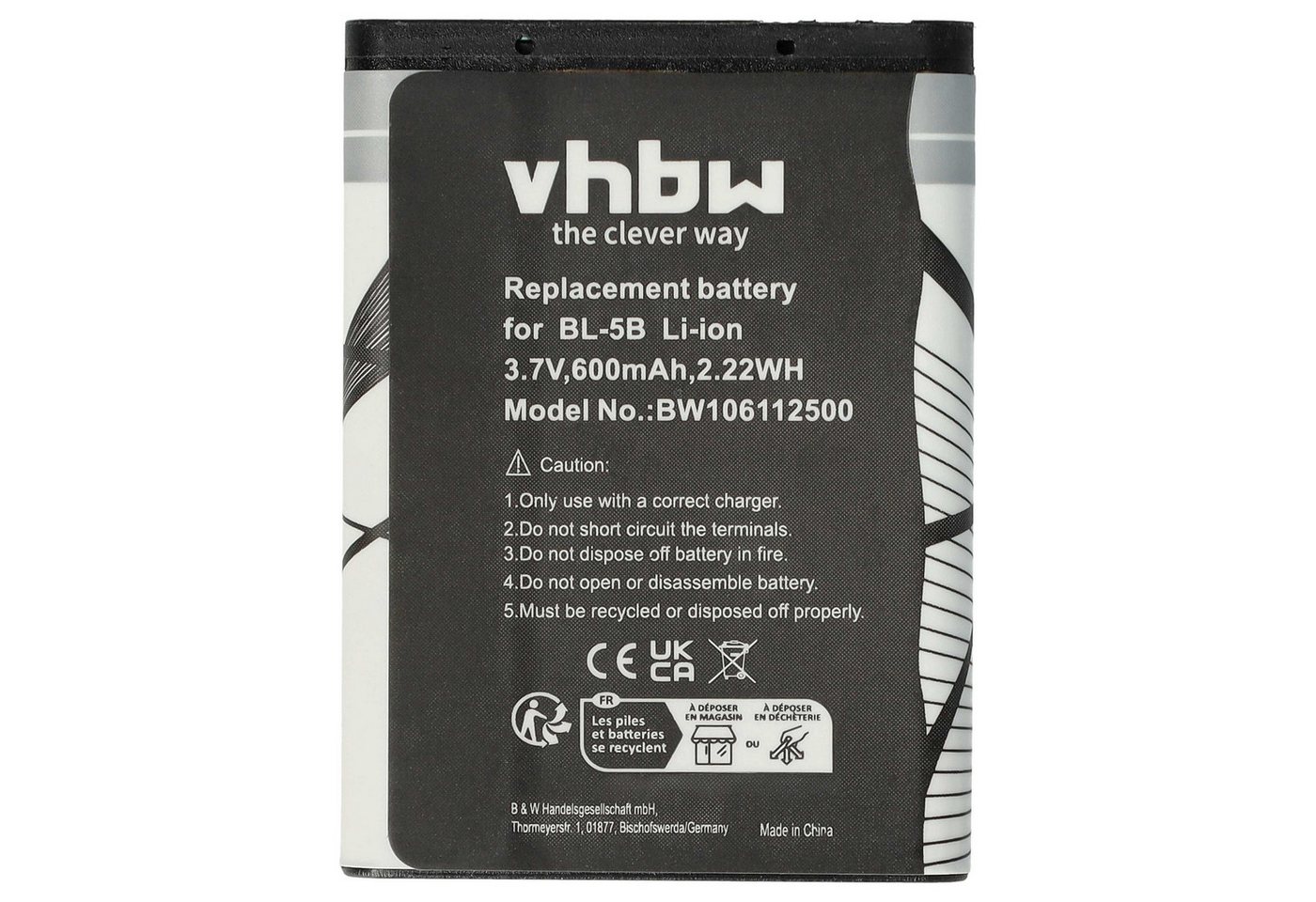 vhbw passend für SVP XTHINN-12V, XTHINN-12VX, XTHINN-12VXB, XTHINN-590 Foto Smartphone-Akku Li-Ion 600 mAh von vhbw