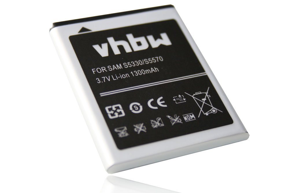 vhbw kompatibel mit Samsung Galaxy 551 GT-i5510M, 551 GT-I5510, 551 i5510 Smartphone-Akku Li-Ion 1300 mAh (3,7 V) von vhbw
