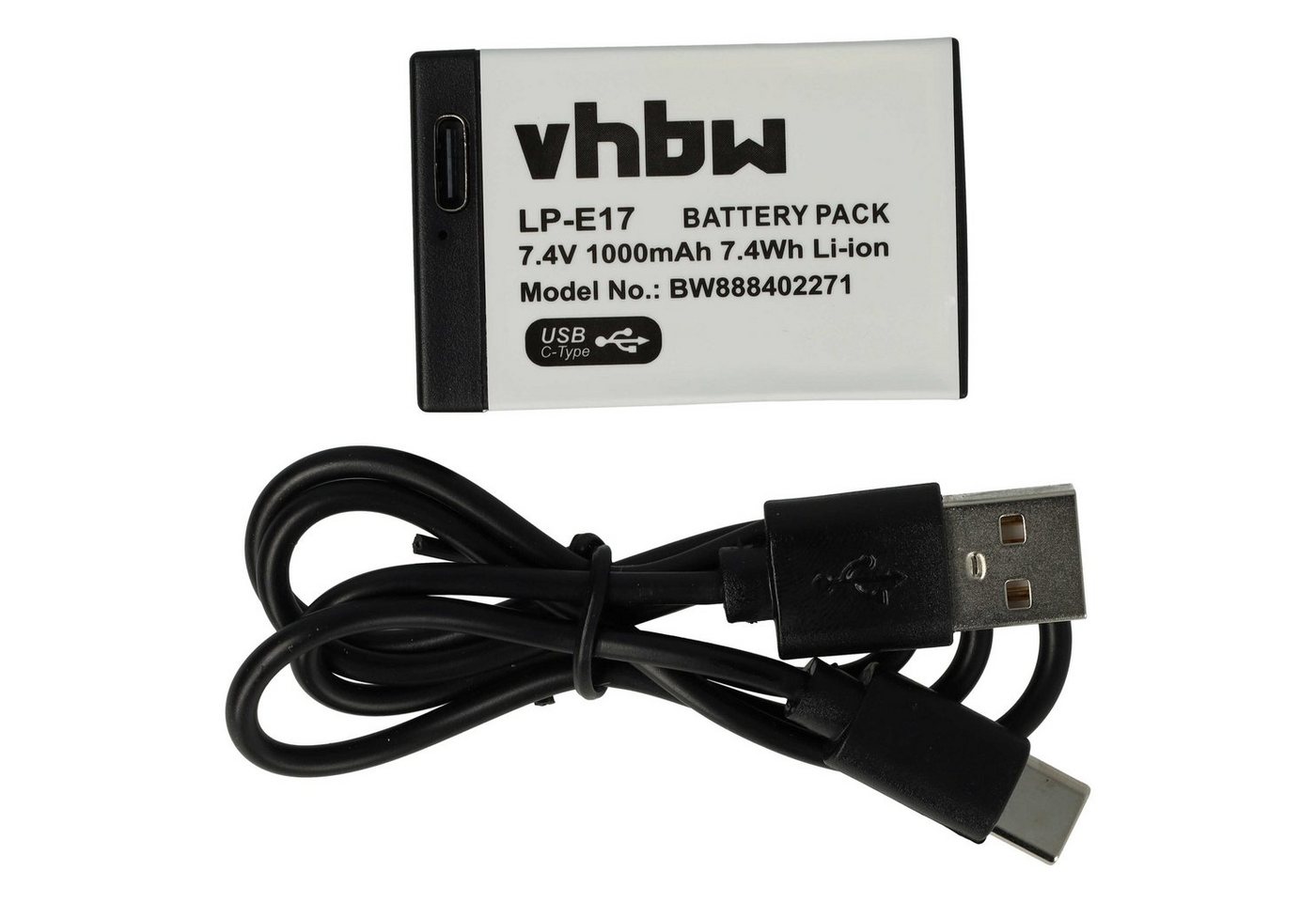 vhbw Ersatz für Canon LP-E17 für Digitalkamera / Kamera / Kompaktkamera Kamera-Akku Li-Ion 1000 mAh von vhbw