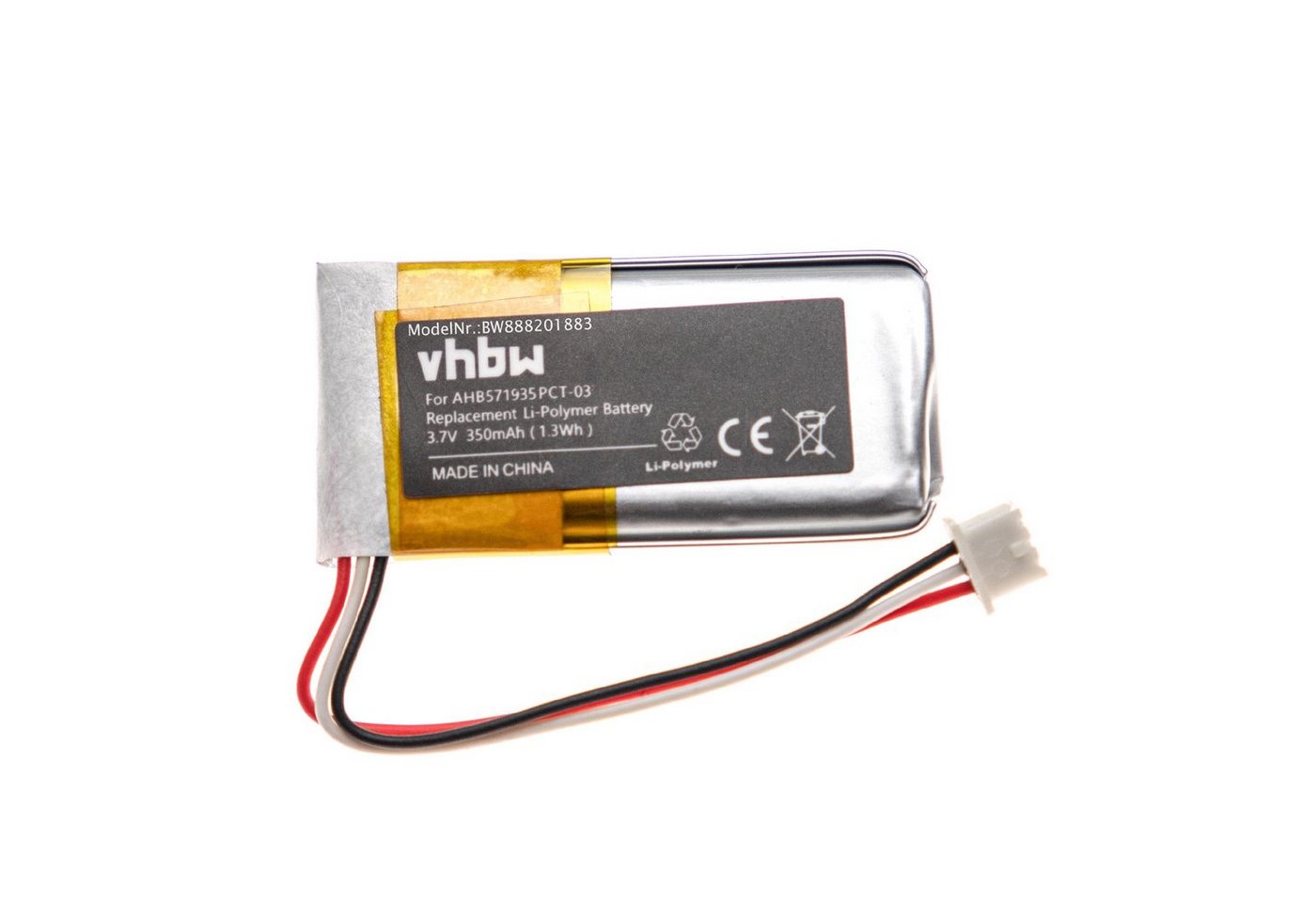 vhbw passend für Sennheiser Set 860, 880 Kopfhörer (350 mAh, 3,7 V, Akku Li-Polymer 350 mAh von vhbw