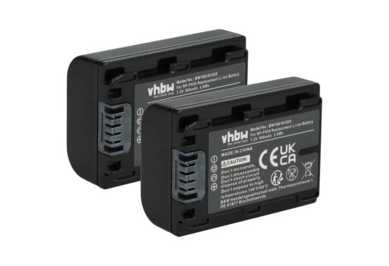 vhbw passend für Sony Alpha DSLR-A390, DSLR-A390L, DSLR-A390Y Kamera / Kamera-Akku Li-Ion 500 mAh von vhbw