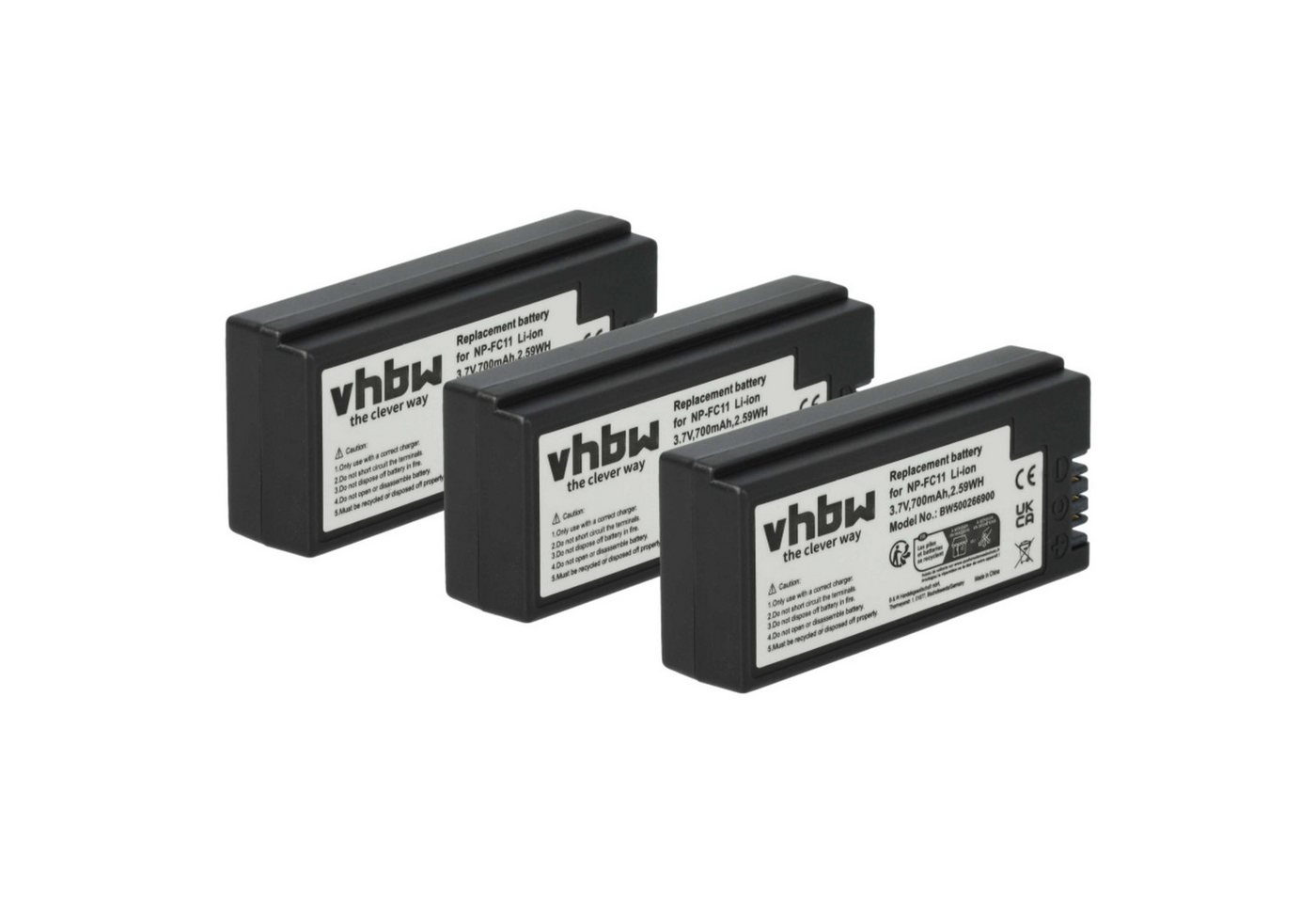 vhbw Ersatz für Sony NP-FC11, NP-FC10 für Kamera (700 mAh, 3,6 V, Li-Ion) Kamera-Akku Li-Ion 700 mAh von vhbw