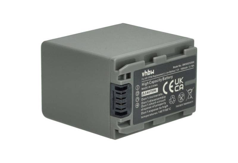vhbw passend für Sony DCR-HC24E, DCR-HC24, DCR-HC3, DCR-HC30, DCR-HC23, Kamera-Akku Li-Ion 1900 mAh von vhbw