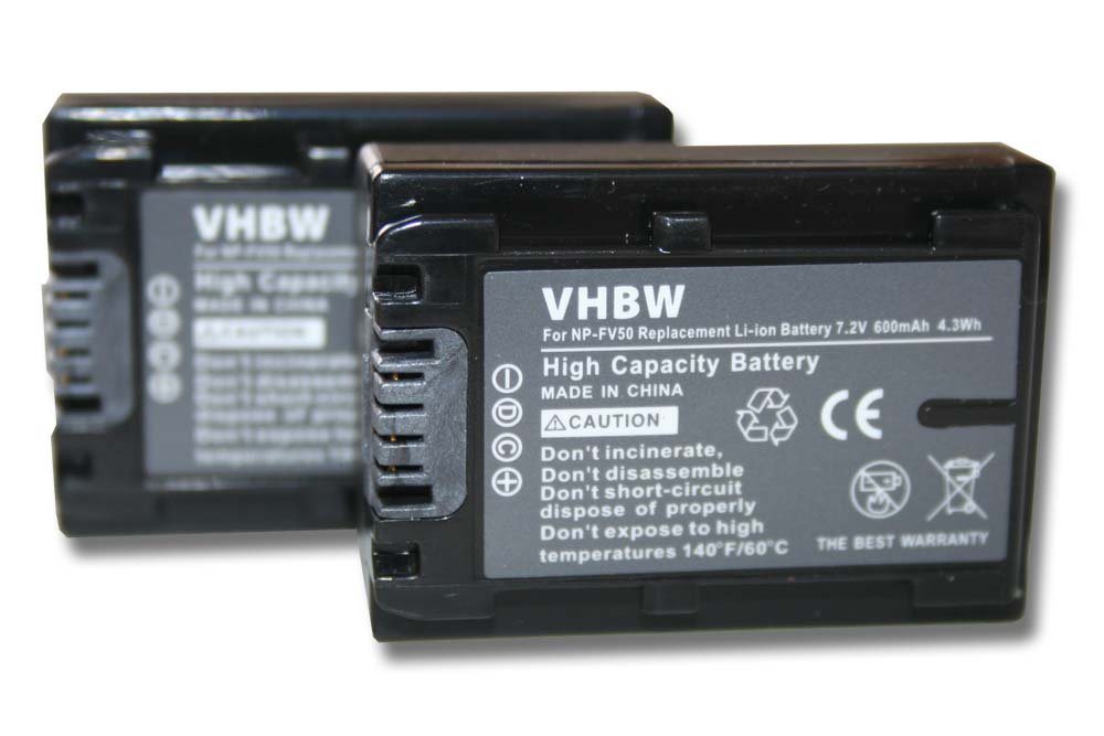 vhbw kompatibel mit Sony DCR-DVD Serie DCR-DVD910E Kamera-Akku Li-Ion 600 mAh (7,2 V) von vhbw