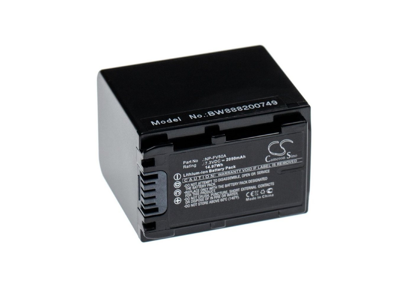 vhbw Ersatz für Sony NP-FV50A für Kamera / Camcorder Digital (2050 mAh, 7,3 Kamera-Akku Li-Ion 2050 mAh von vhbw