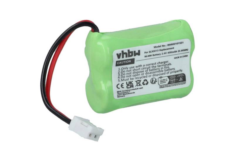 vhbw kompatibel mit Switel MD 9600, 9700, 9300, 9500 Akku NiMH 400 mAh (2,4 V) von vhbw