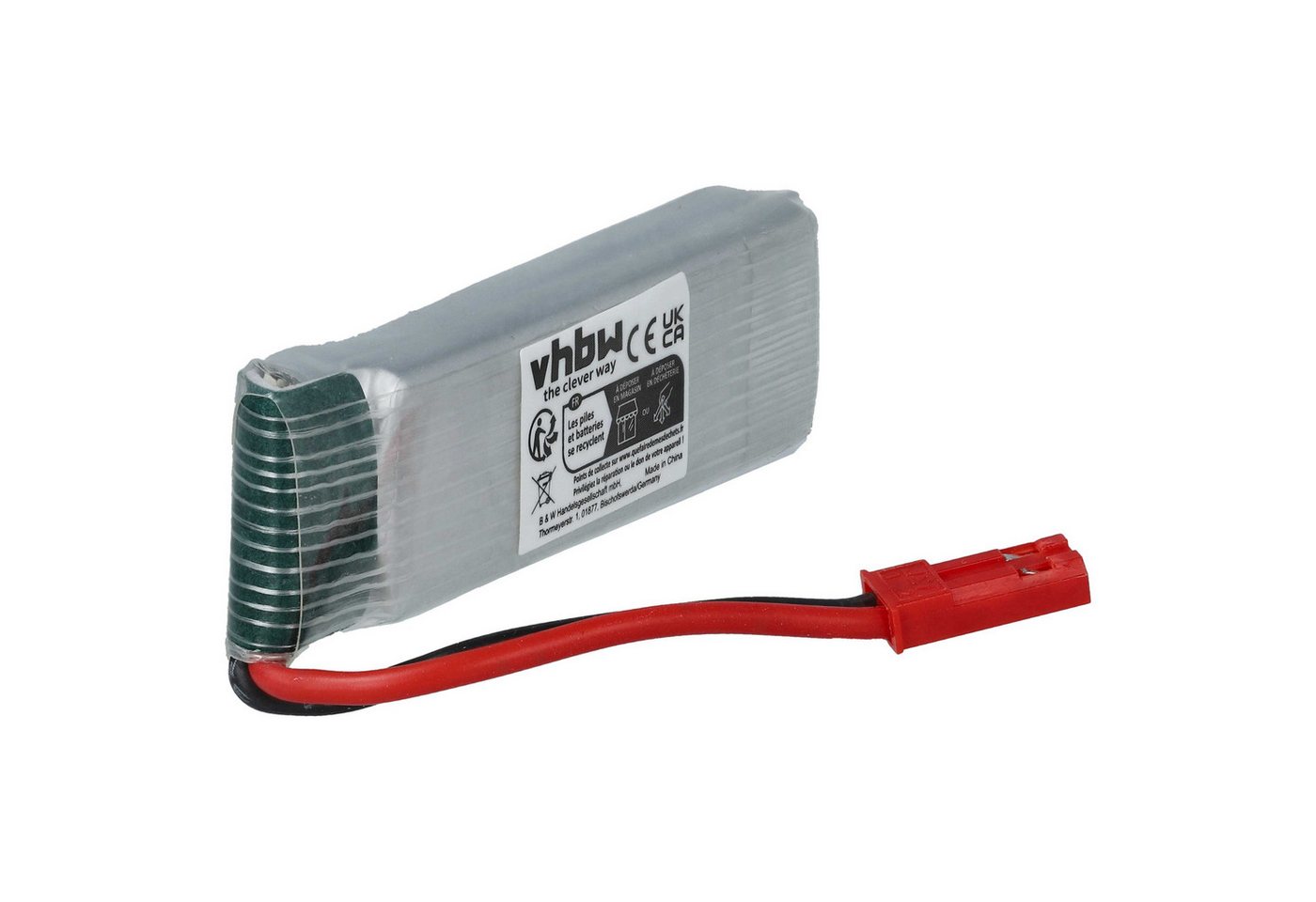 vhbw passend für UDI U818A Quadrocopter Modellbau Drohne (500 mAh, 3,7 V, Drohnen-Akku Li-Ion 500 mAh von vhbw