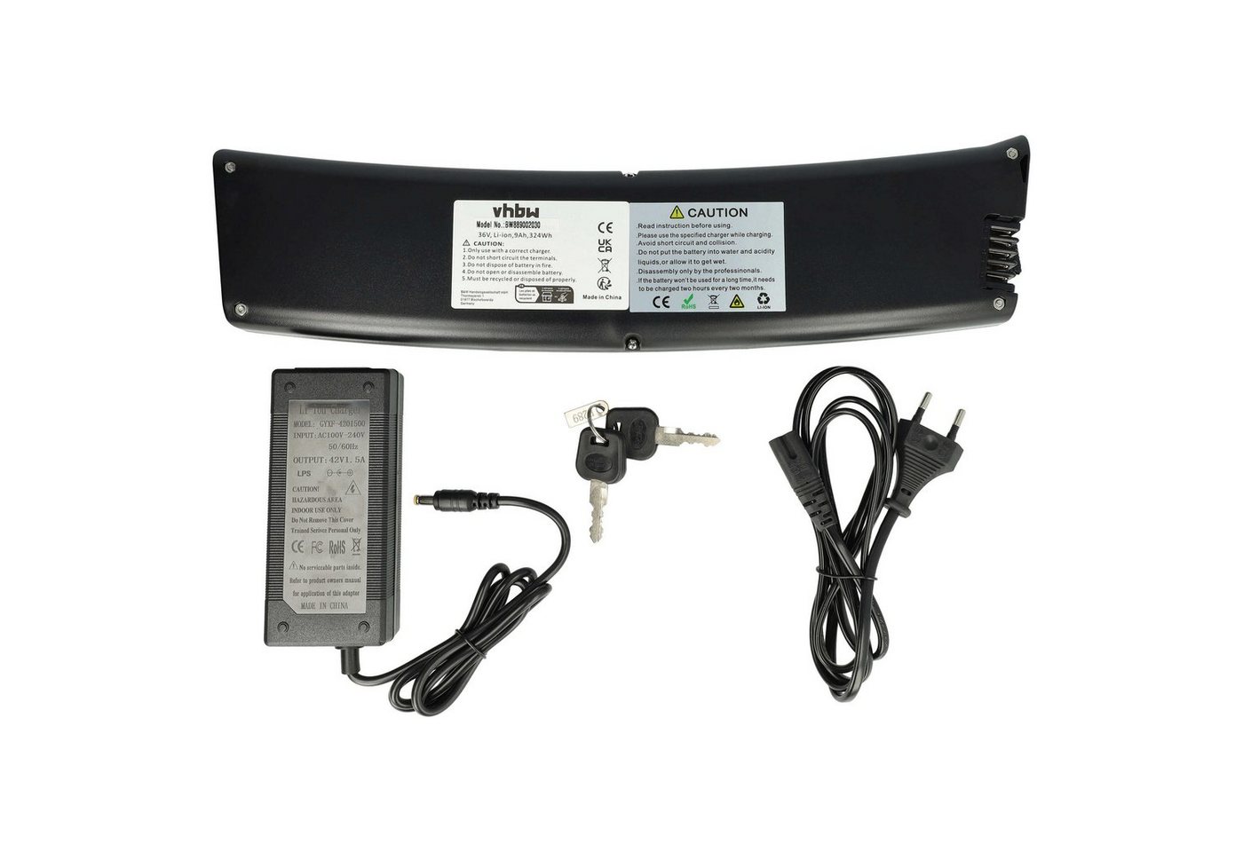vhbw passend für S-Bikes F50e Fahrrad / E-Bike (8,7 Ah, 36 V, Li-Ion) E-Bike Akku Li-Ion 8700 mAh von vhbw