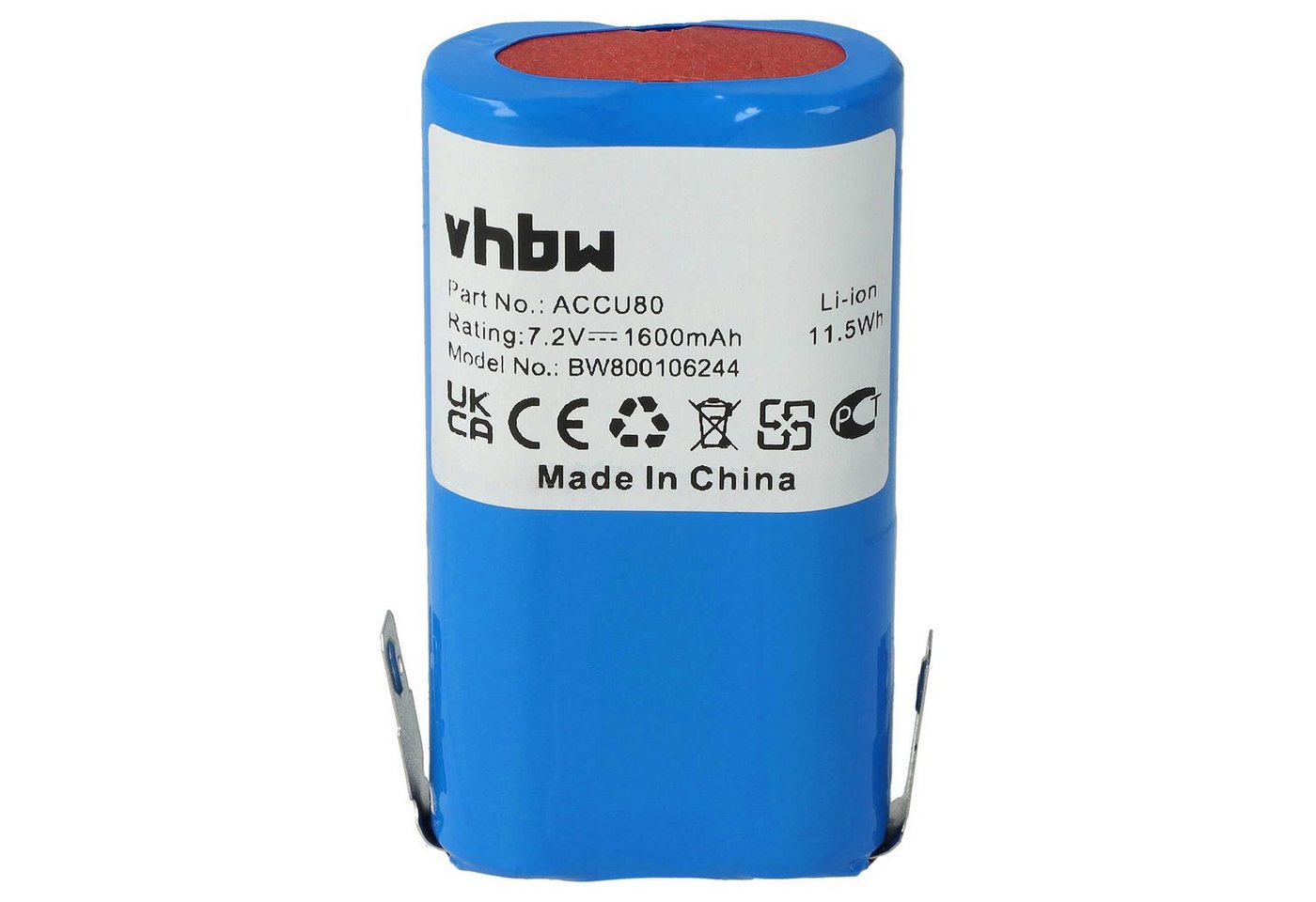 vhbw kompatibel mit Wolf Accu80, Neo Akku Li-Ion 1600 mAh (7,2 V) von vhbw