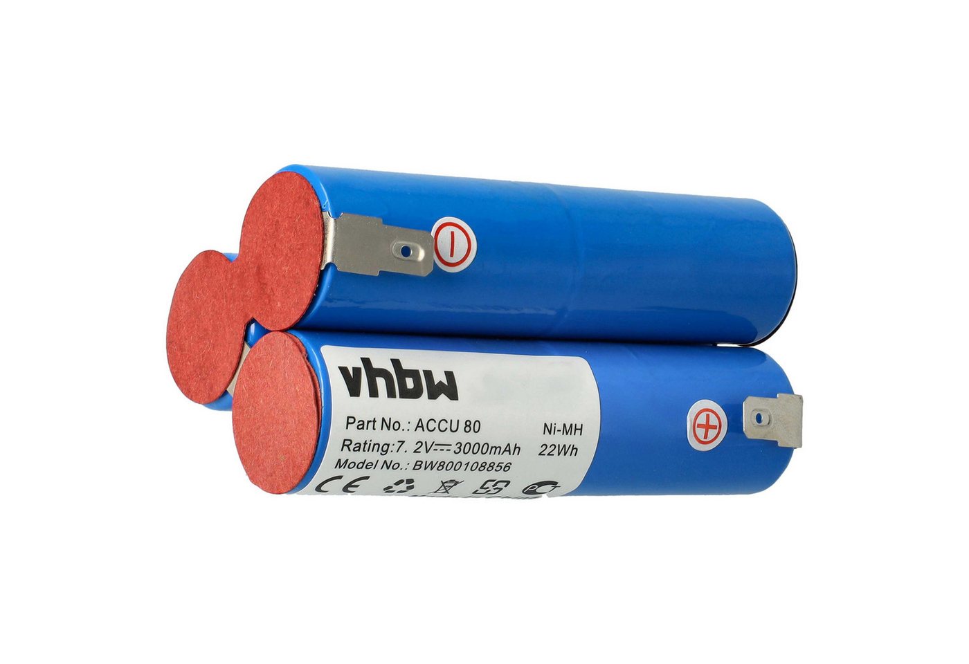 vhbw passend für Wolf BS80 Elektrowerkzeug (3 Ah, 7,2 V, NiMH) Akku NiMH 3000 mAh von vhbw