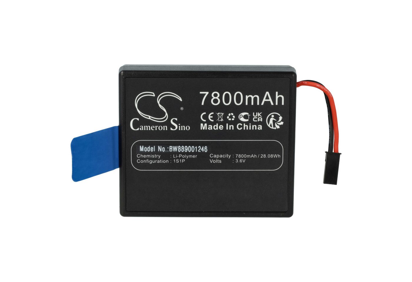 vhbw passend für Yuneec ST24 Drohne-Controller (7800 mAh, 3,6 V, Drohnen-Akku Li-Polymer 7800 mAh von vhbw
