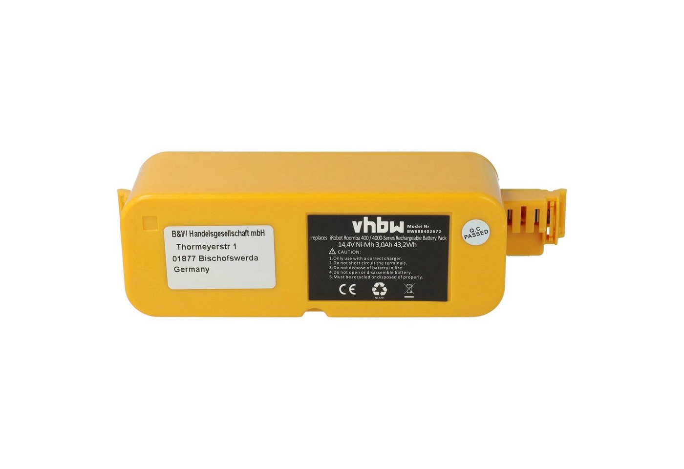 vhbw kompatibel mit iRobot Roomba Sage 4110, Scheduler 4225, Red 4100 Staubsauger-Akku NiMH 3000 mAh (14,4 V) von vhbw