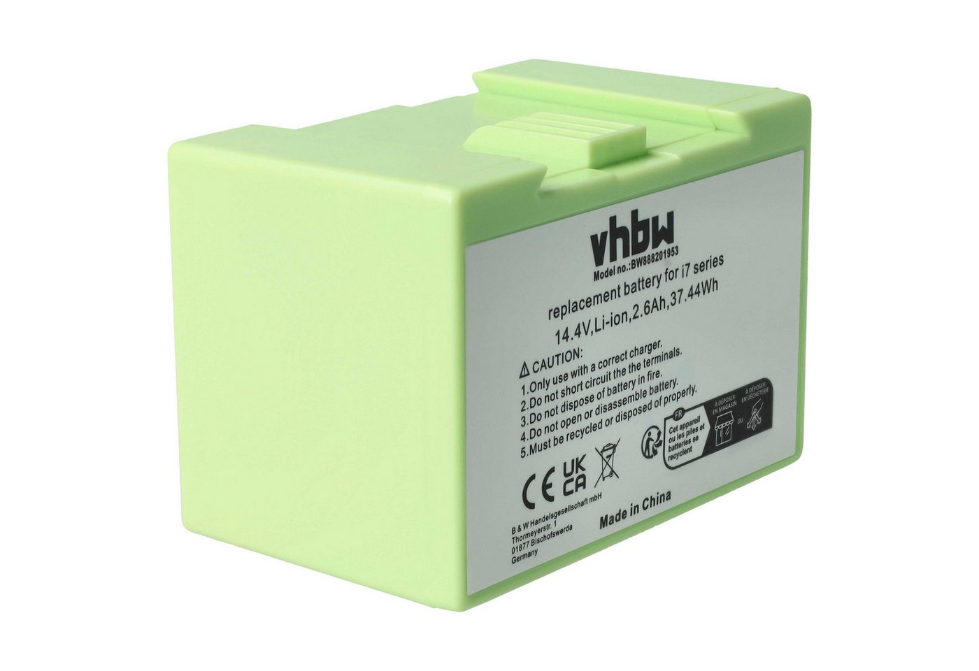 vhbw kompatibel mit iRobot Roomba i8, J7, i8+, i8550, i7558 Staubsauger-Akku Li-Ion 2200 mAh (14,4 V) von vhbw