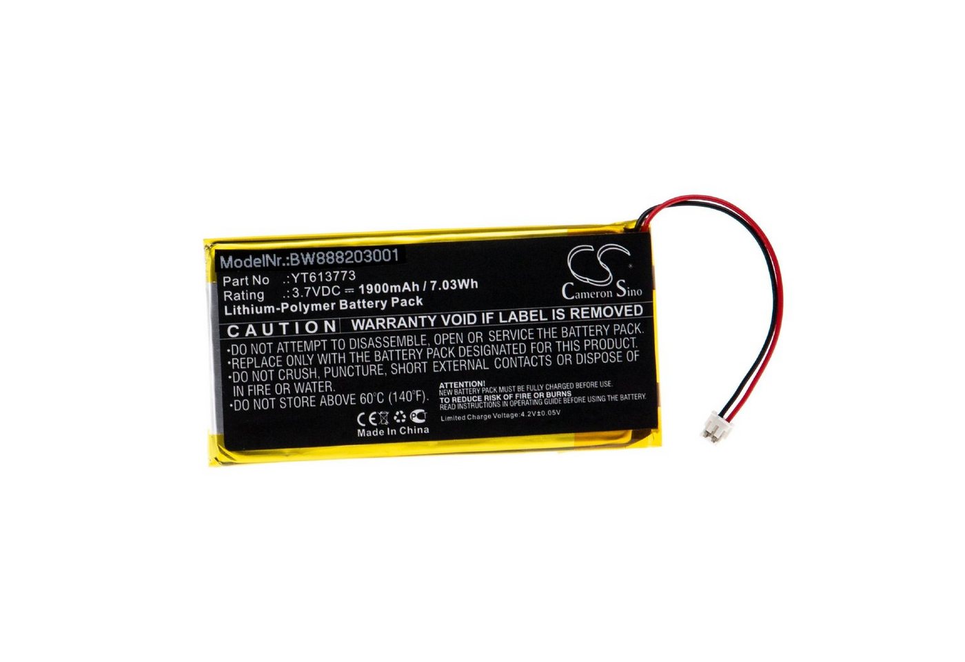 vhbw passend für xDuoo X3 (1900 mAh, 3,7 V, Li-Polymer) Akku Li-Polymer 1900 mAh von vhbw