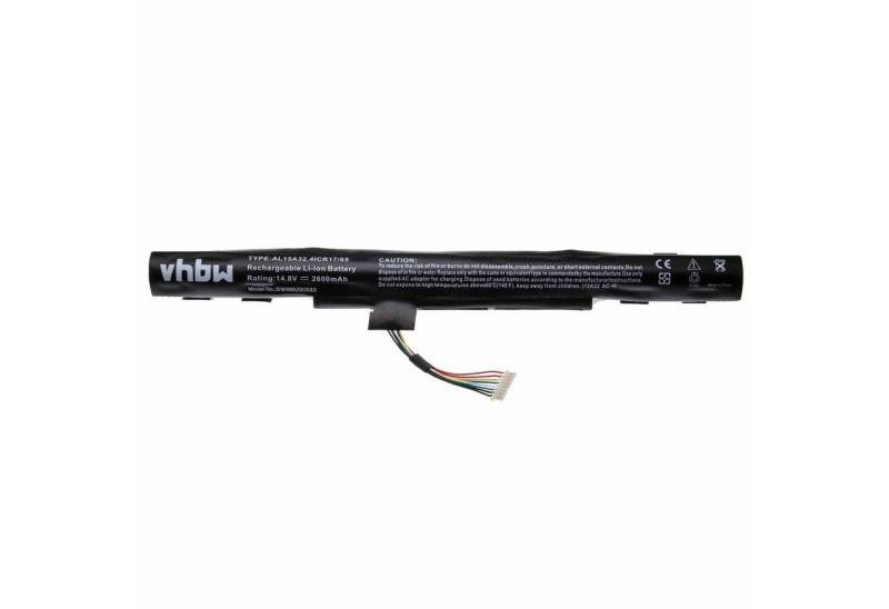 vhbw passend für Acer Aspire E5-532-P9C8, E5-532-P8BV, E5-532T, Laptop-Akku Li-Ion 2600 mAh von vhbw