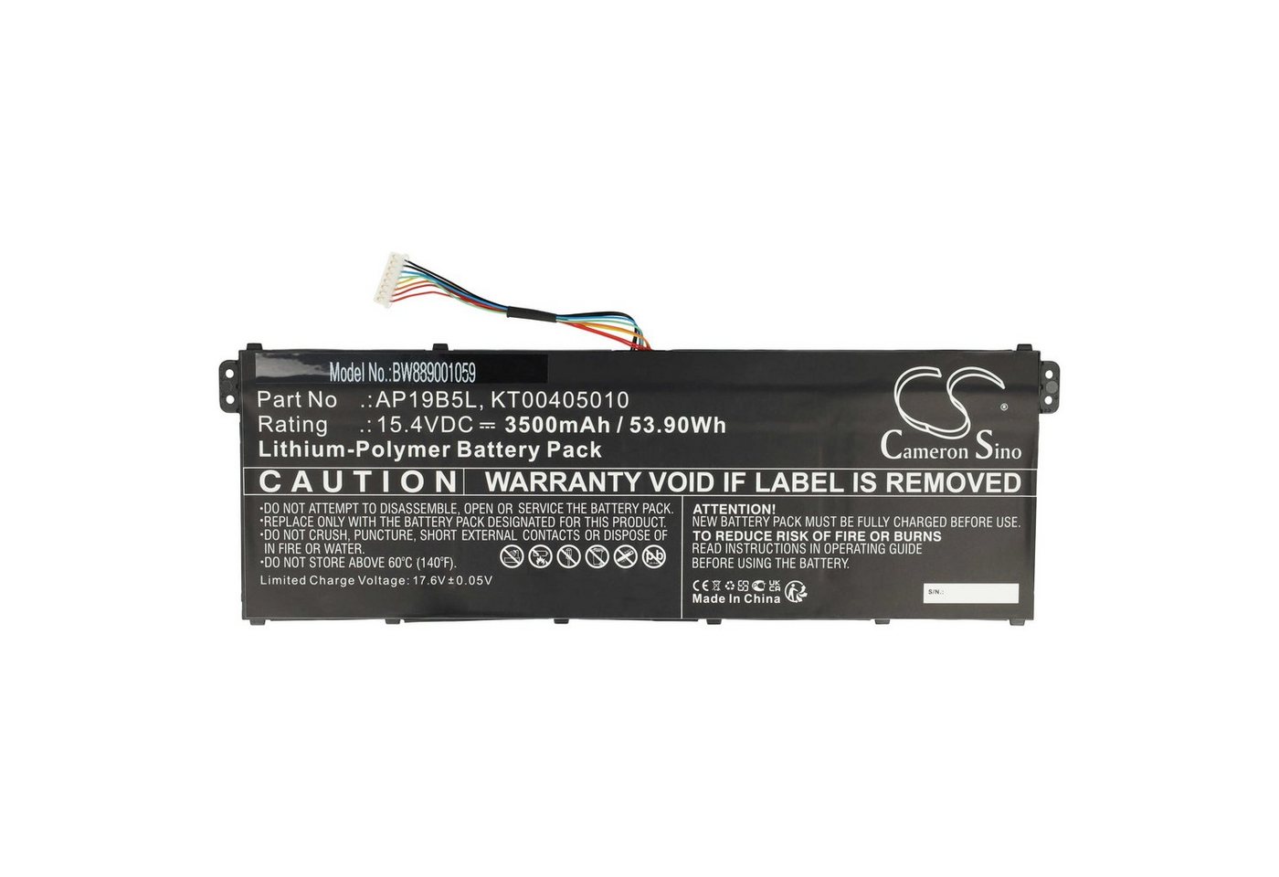 vhbw passend für Acer Aspire Vero AV15-51, AV15-51-50VM, AV15-51-512Y, Laptop-Akku 3500 mAh von vhbw