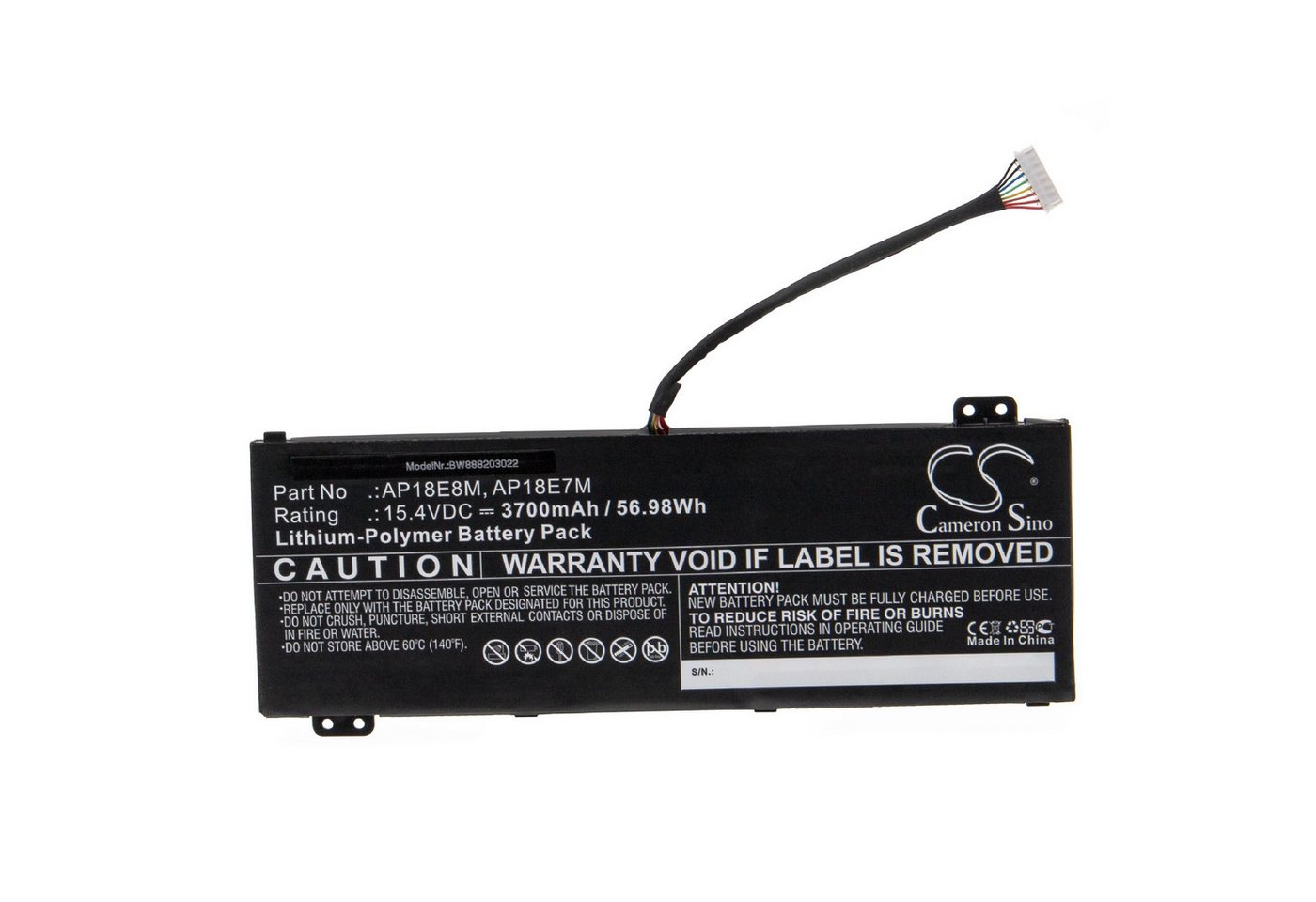 vhbw passend für Acer Nitro 5 AN515-43-R99E, AN515-43-R9B3, AN515-43-ROJA, Laptop-Akku 3700 mAh von vhbw