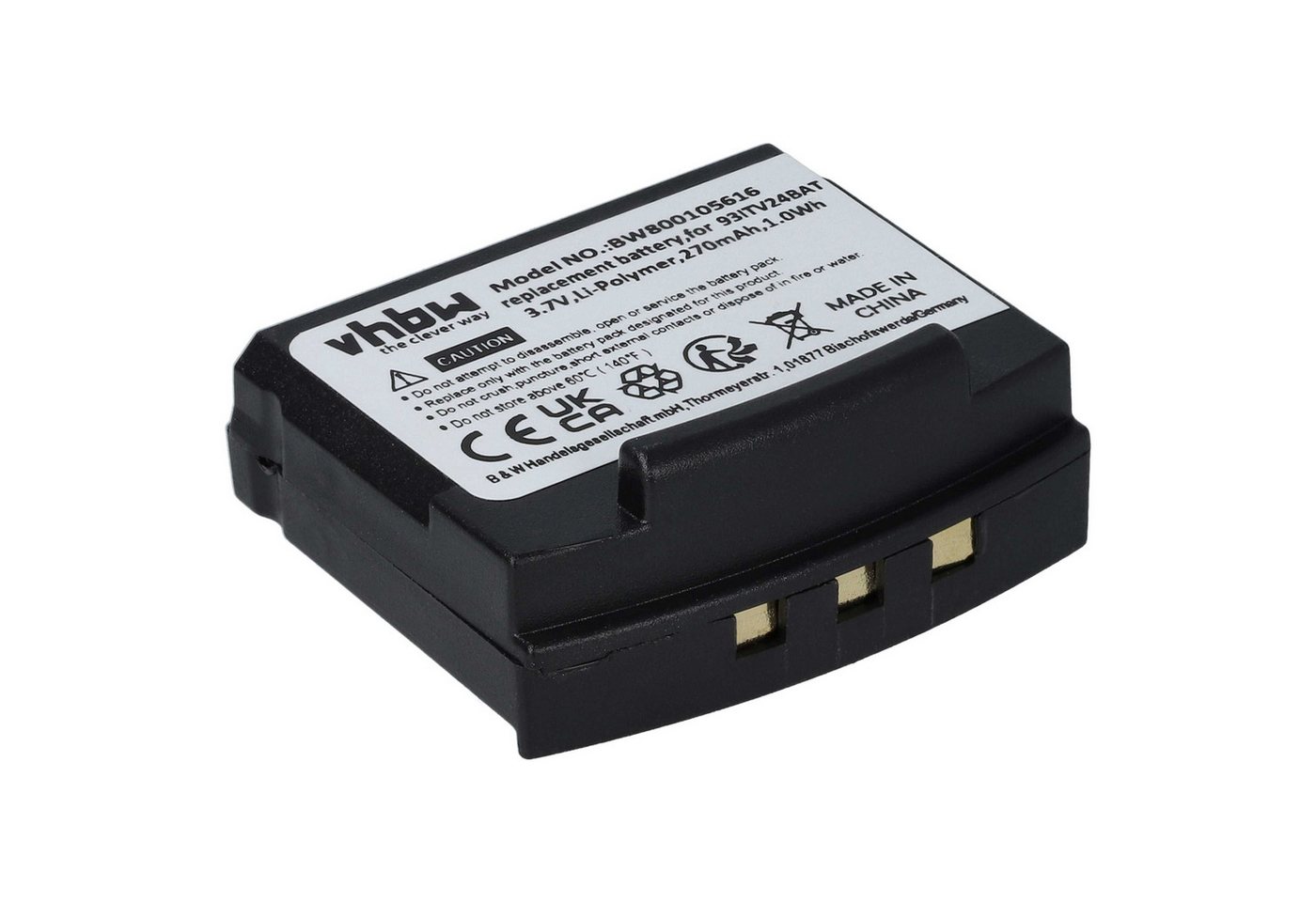 vhbw passend für Amplicomms TV2410, TV2510, TV2400, TV2500 (270 mAh, 3,7 V, Akku Li-Polymer 270 mAh von vhbw