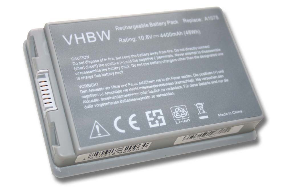 vhbw passend für Apple PowerBook G4 15 A1106, G4 15 M8980J/A, G4 15 Laptop-Akku 4400 mAh von vhbw