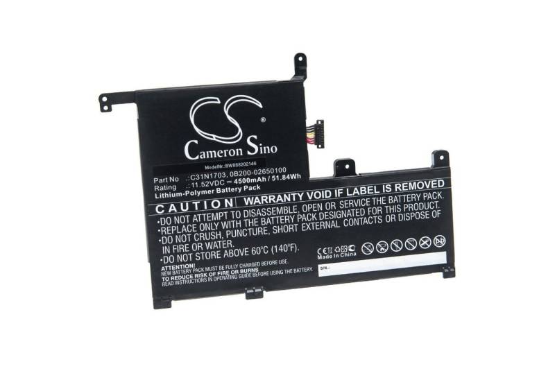 vhbw passend für Asus ZenBook UX561UN-1B, UX561UN-1A, UX561UA-BO056T, Laptop-Akku Li-Polymer 4500 mAh von vhbw