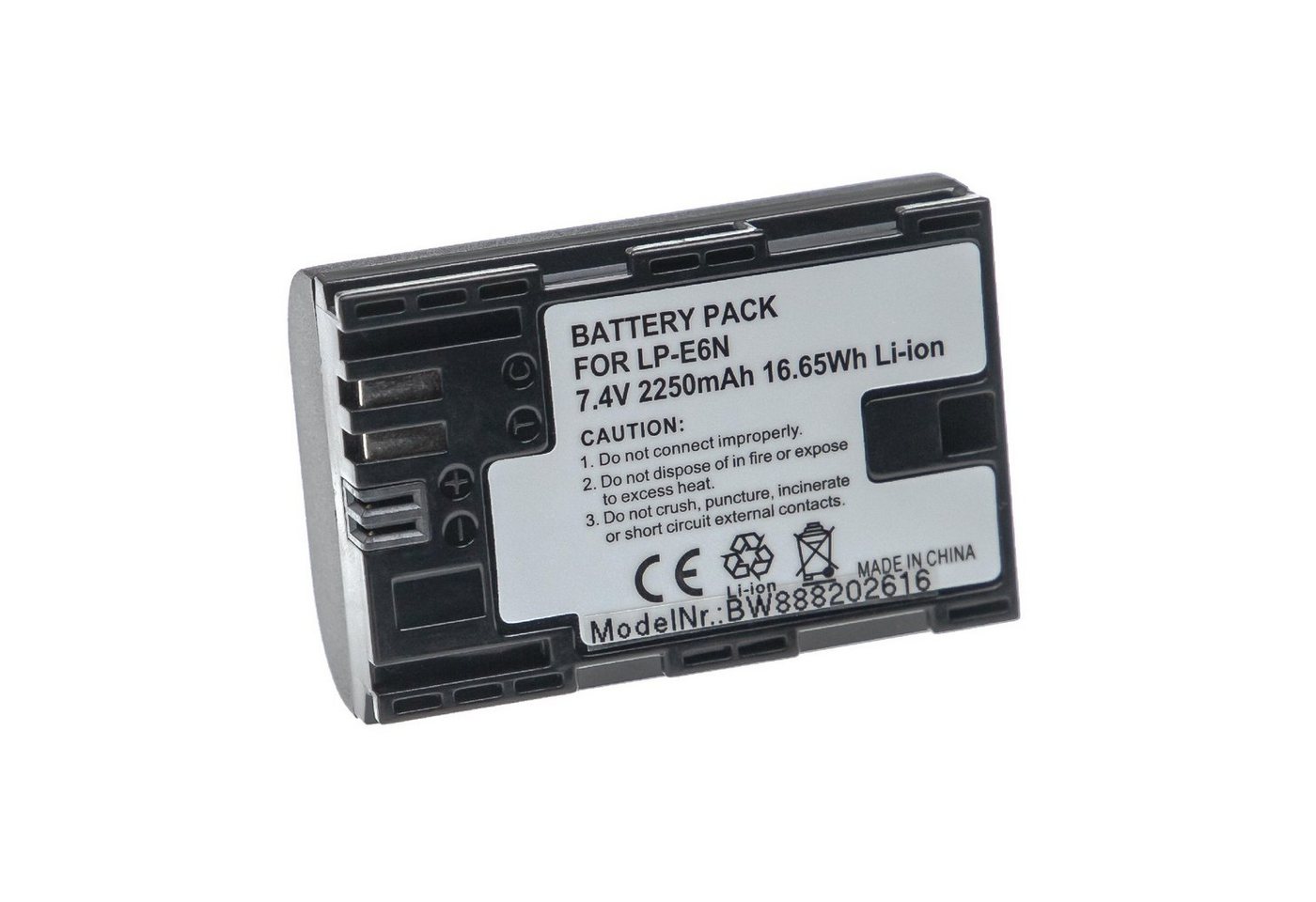 vhbw Ersatz für Canon LP-E6N für Kamera (2250 mAh, 7,4 V, Li-Ion) Kamera-Akku Li-Ion 2250 mAh von vhbw