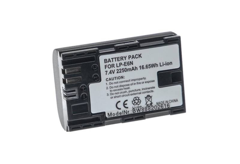 vhbw Ersatz für Canon LP-E6N für Kamera (2250 mAh, 7,4 V, Li-Ion) Kamera-Akku Li-Ion 2250 mAh von vhbw