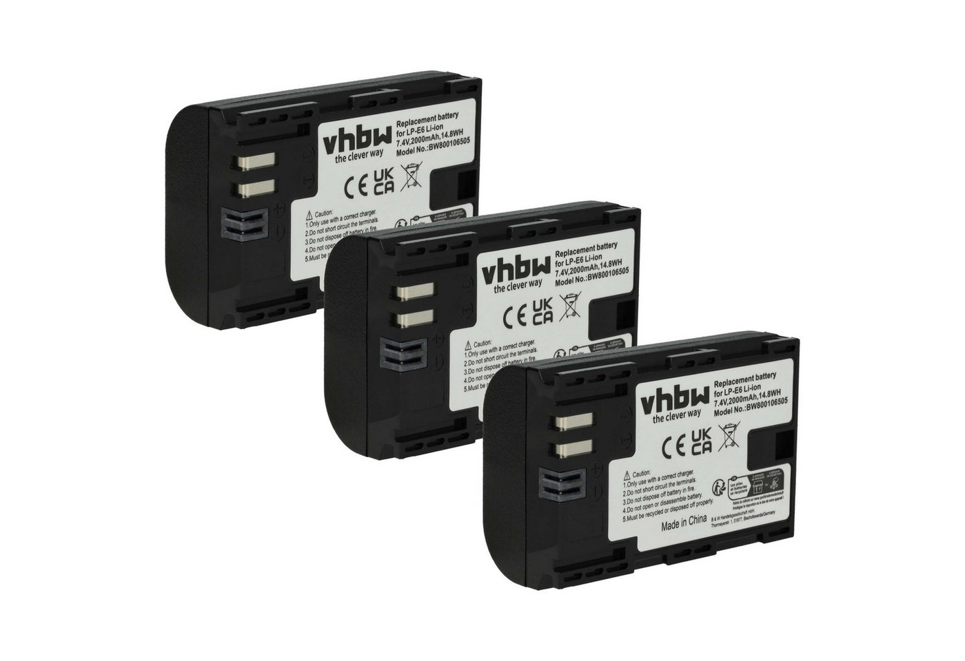 vhbw Ersatz für Canon LP-E6 für Digitalkamera / Kamera (2000 mAh, 7,2 V, Kamera-Akku Li-Ion 2000 mAh vhbw Ersatz für Canon LP-E6 für Digitalkamera / Kamera (2000 mAh, 7,2 V, Kamera-Akku Li-Ion 2000 mAh von vhbw
