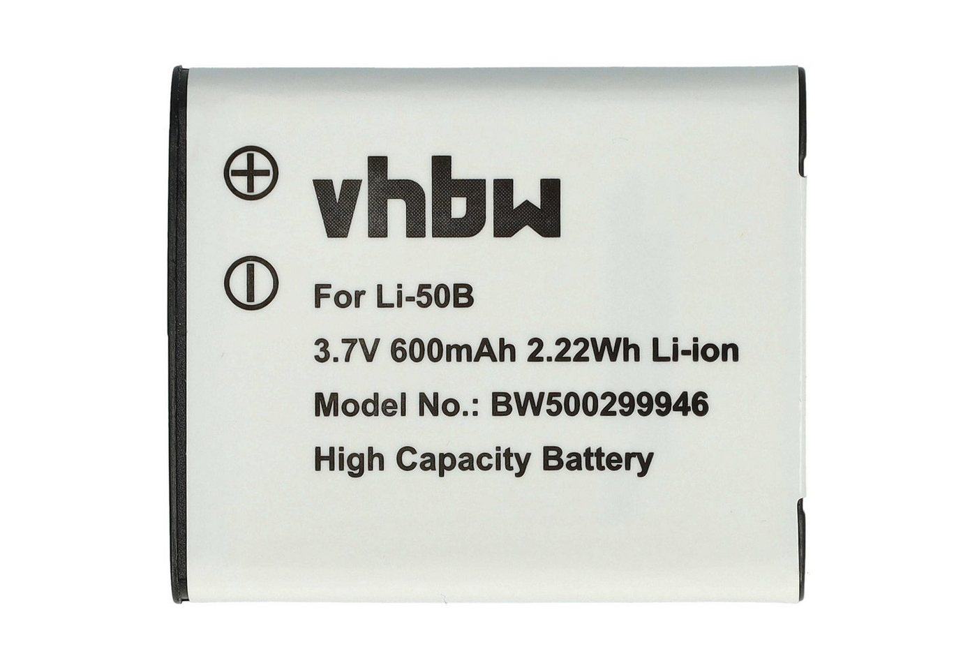 vhbw kompatibel mit Casio Exilim EX-TR100, Exilim EX-TR150, D-755, D-750, Kamera-Akku Li-Ion 600 mAh (3,6 V) von vhbw
