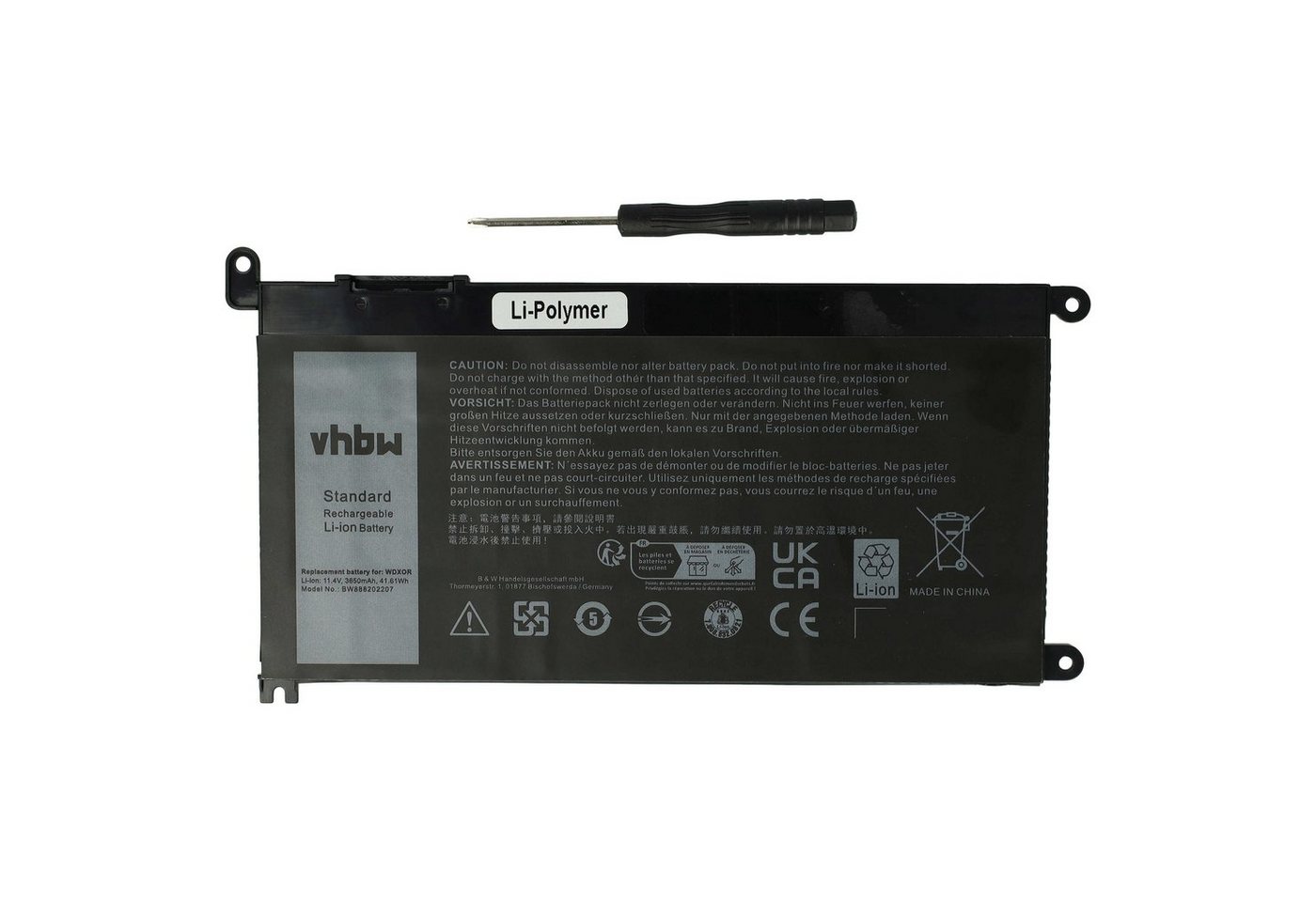 vhbw passend für Dell Inspiron 14 5000 5482 2-in-1, 14-5480-D1605R, Laptop-Akku 3650 mAh von vhbw