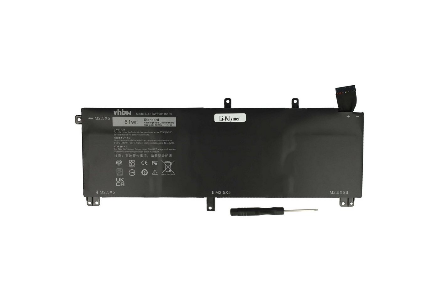 vhbw passend für Dell XPS 15 9530, 15D-1528, 15D-1721, 15D-1728, 15D-1828, Laptop-Akku 5400 mAh von vhbw