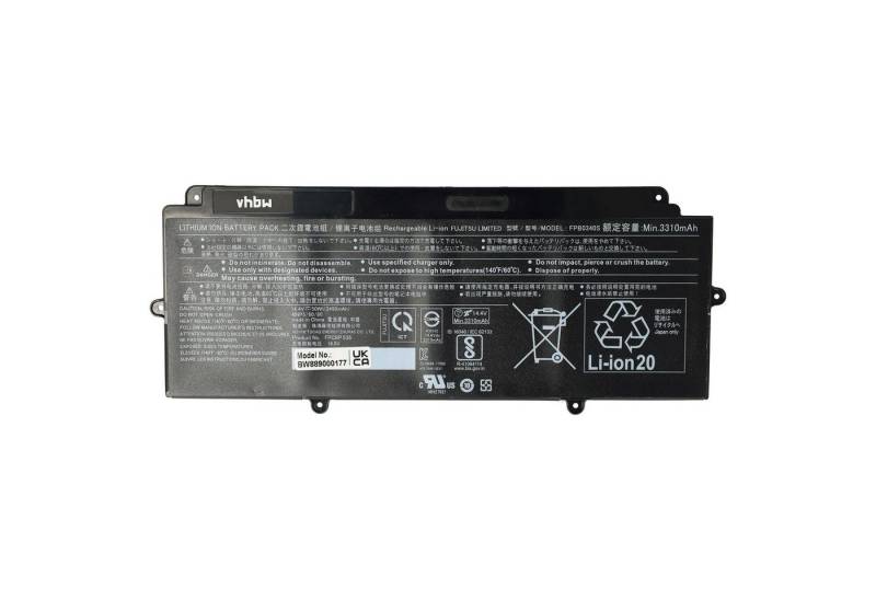 vhbw passend für Fujitsu LifeBook U938, U937 (VFY U9370MP760DE), Laptop-Akku 3490 mAh von vhbw