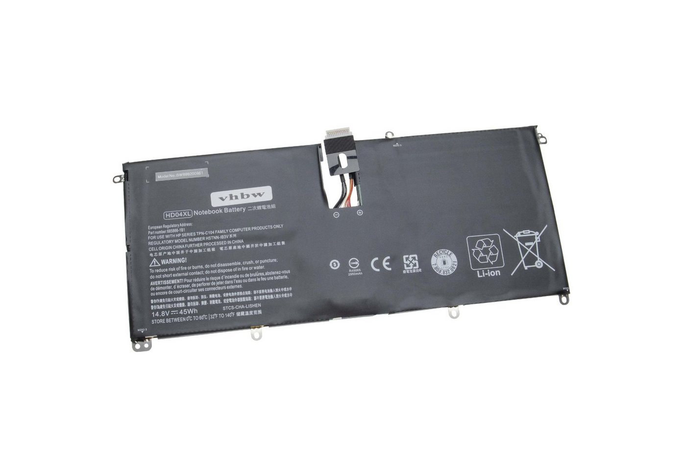 vhbw passend für HP Envy Spectre XT 13-2021tu, XT 13-2022TU, XT 13-2023TU, Laptop-Akku 2950 mAh von vhbw