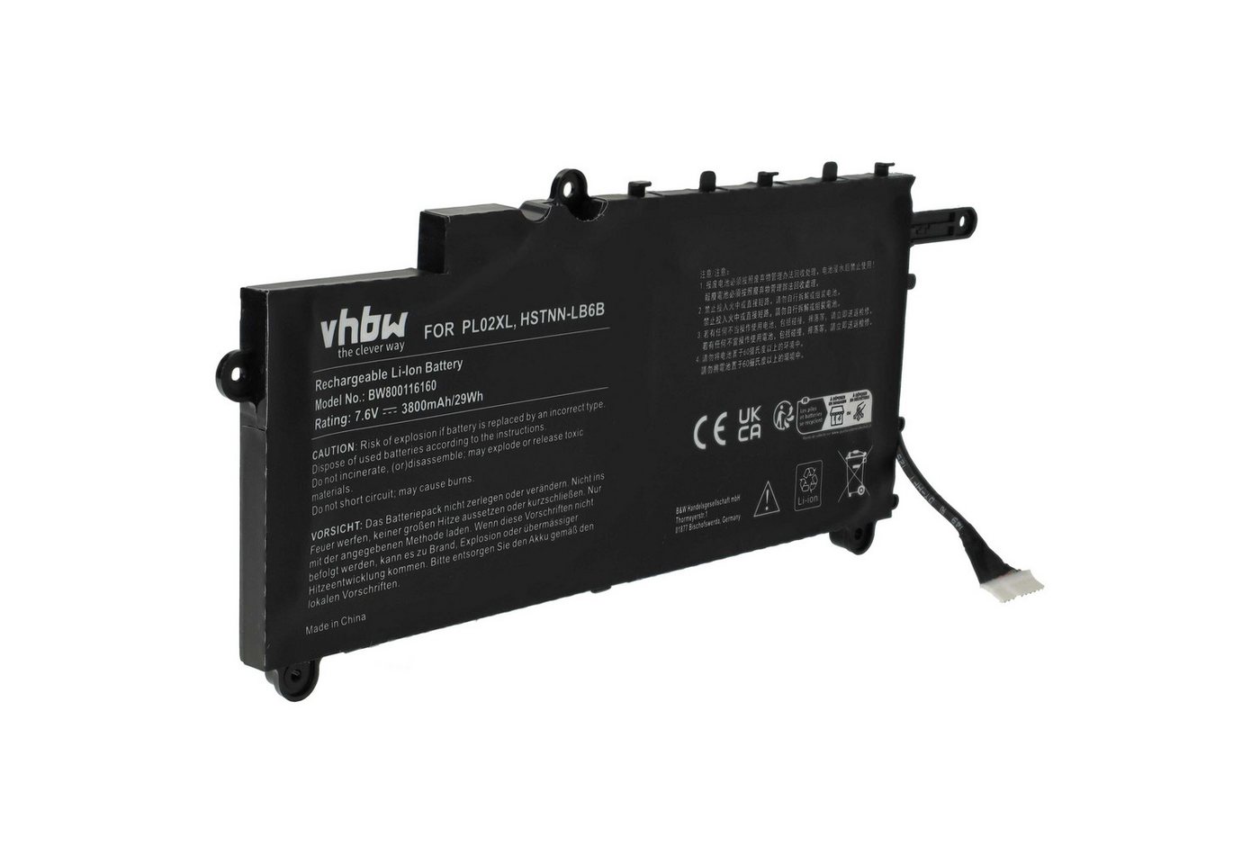 vhbw passend für HP Pavilion 11-N081ND, 11-N083NA, 11-N083SA, 11-N084SA, Laptop-Akku 3800 mAh von vhbw