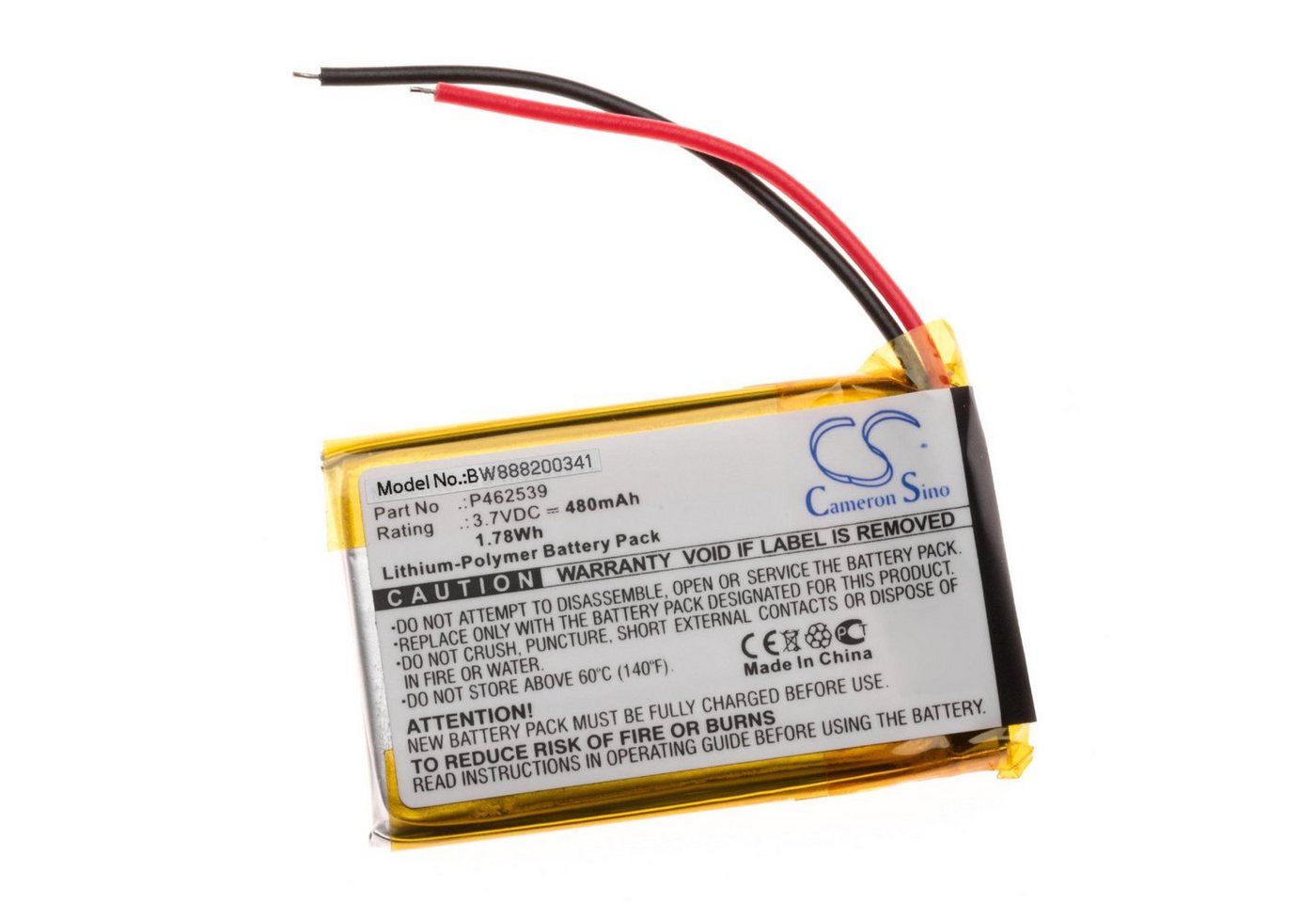 vhbw passend für Harman / Kardon SOHO Kopfhörer (480 mAh, 3,7 V, Akku Li-Polymer 480 mAh von vhbw
