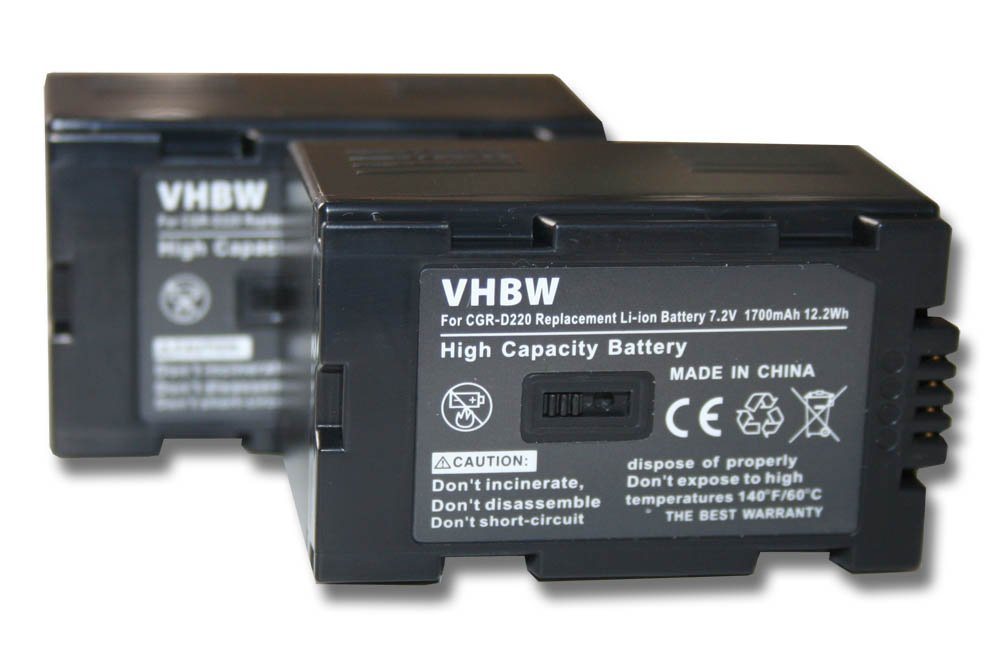 vhbw passend für Hitachi PV-DV200, PV-DV200K, PV-DV400, PV-DV400K, Kamera-Akku 1700 mAh von vhbw