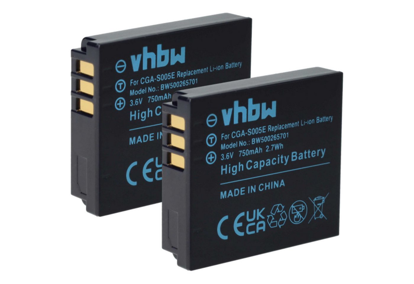 vhbw passend für Leica D-Lux 3, 2 Kamera (750 mAh, 3,6 V, Li-Ion) Kamera-Akku Li-Ion 750 mAh von vhbw