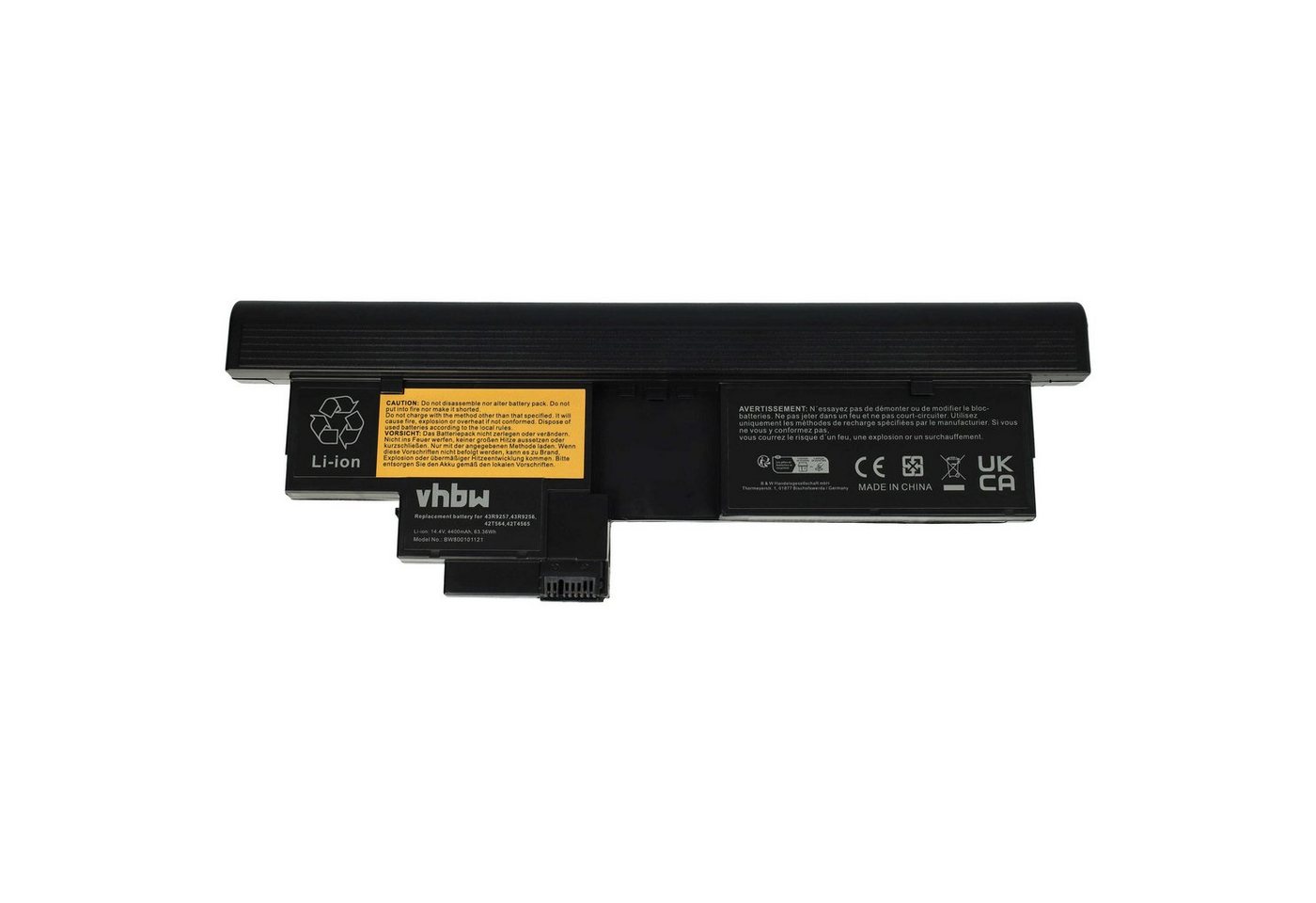 vhbw passend für Lenovo ThinkPad X200, X200S, X201 Notebook, Netbook (4400 Tablet-Akku Li-Ion 4400 mAh von vhbw