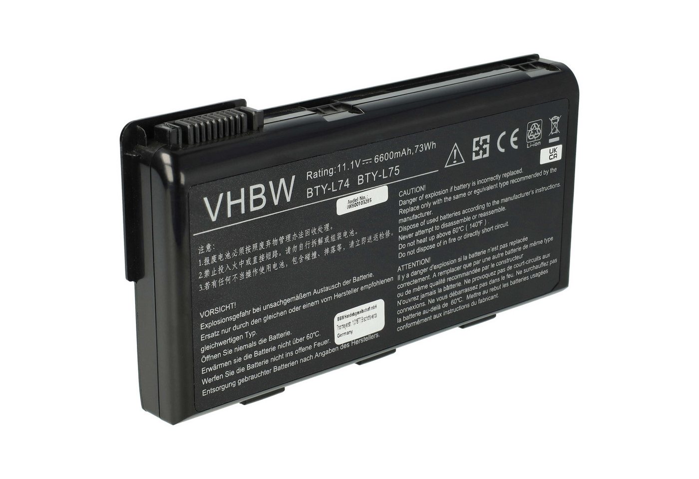 vhbw passend für MSI CR630-056, CR630-088XYU, CR630-Blu-Ray, Laptop-Akku 6600 mAh von vhbw