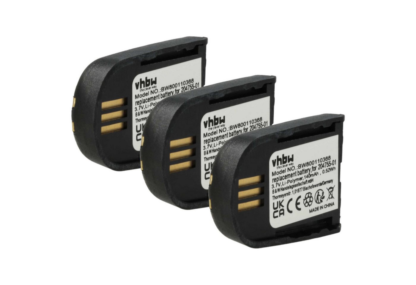 vhbw passend für Microsoft Lync 2010 Kopfhörer (140 mAh, 3,7 V, Li-Polymer) Akku Li-Polymer 140 mAh von vhbw