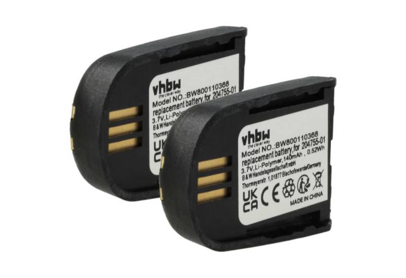 vhbw passend für Microsoft Lync 2010 Kopfhörer (140 mAh, 3,7 V, Li-Polymer) Akku Li-Polymer 140 mAh von vhbw
