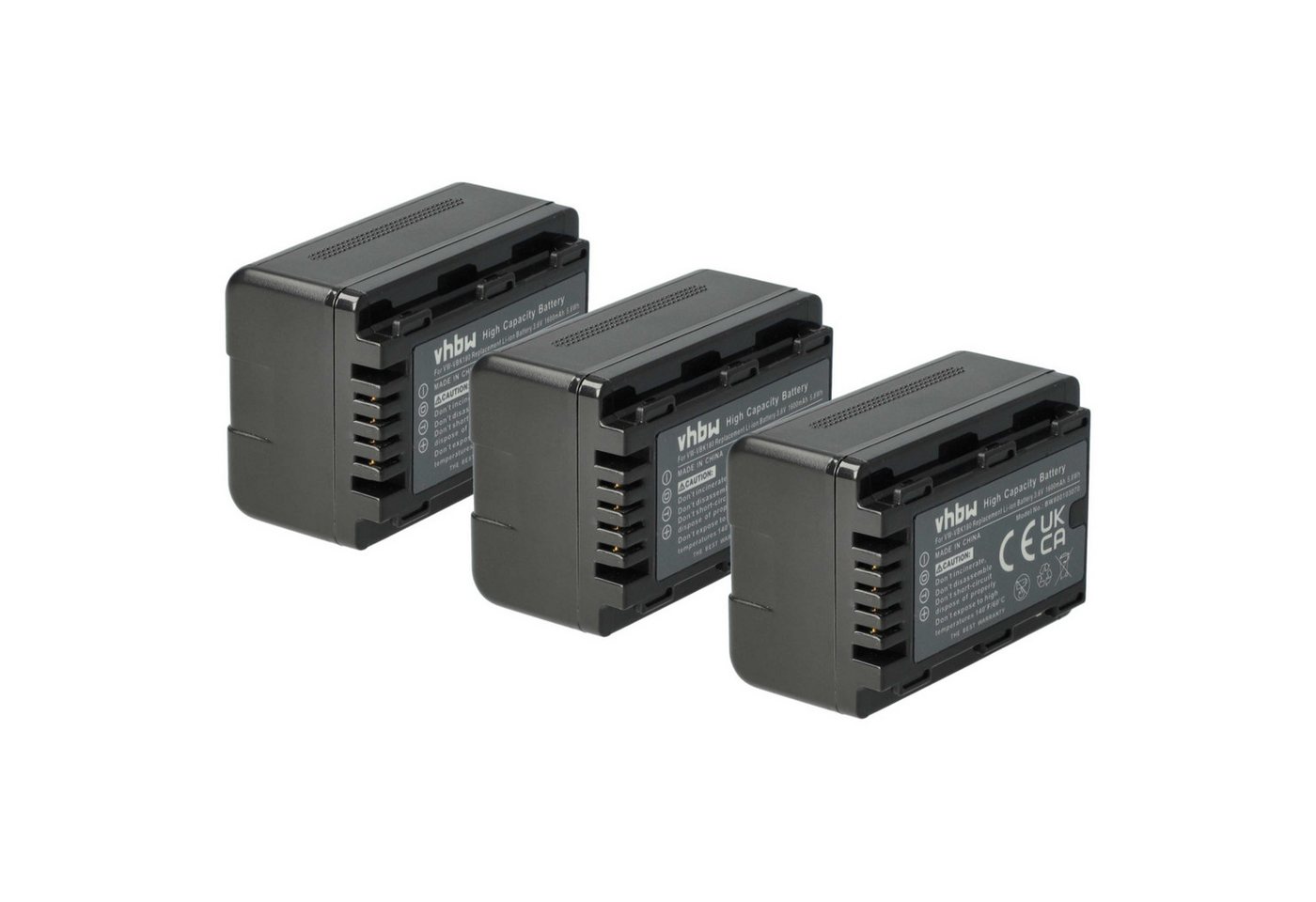 vhbw passend für Panasonic HDC-SD66EG-K, HDC-SD80EG-K, HDC-SD80, HDC-SD90 Kamera-Akku Li-Ion 1600 mAh von vhbw