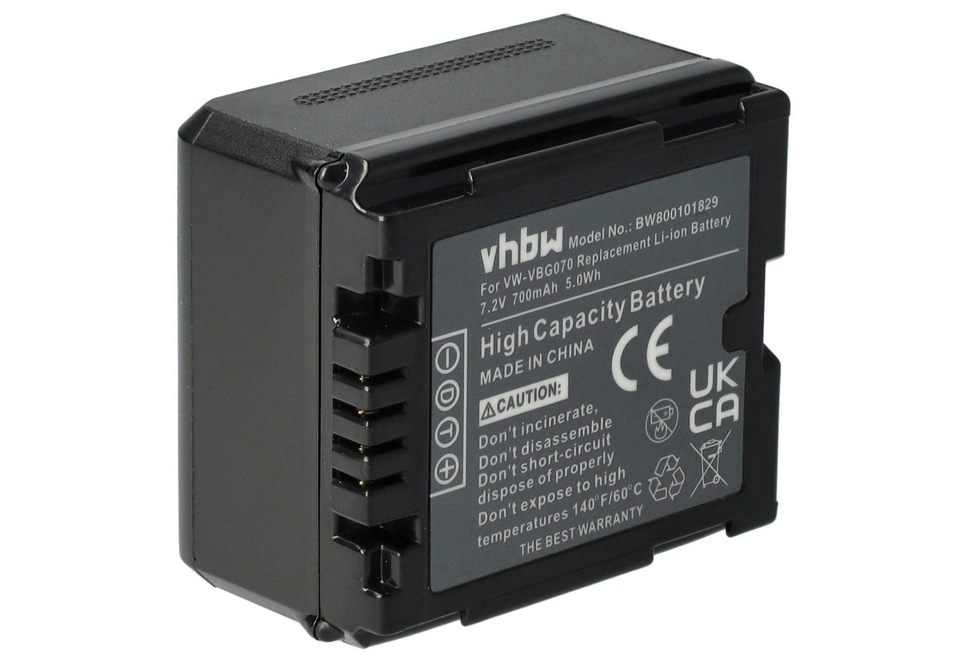 vhbw passend für Panasonic HDC-SD600, HDC-SX5, HDC-TM350, HDC-SD707, Kamera-Akku Li-Ion 700 mAh von vhbw