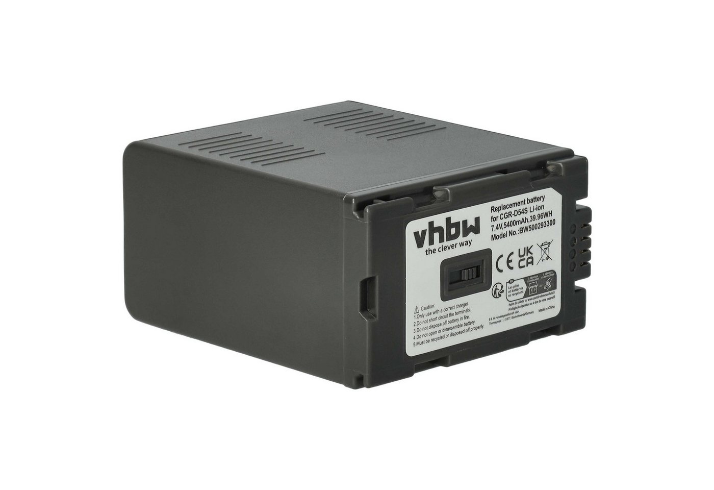 vhbw passend für Panasonic NV-DS65, NV-DX3, NV-DS88, NV-DS8, NV-DS99, Kamera-Akku Li-Ion 5400 mAh von vhbw