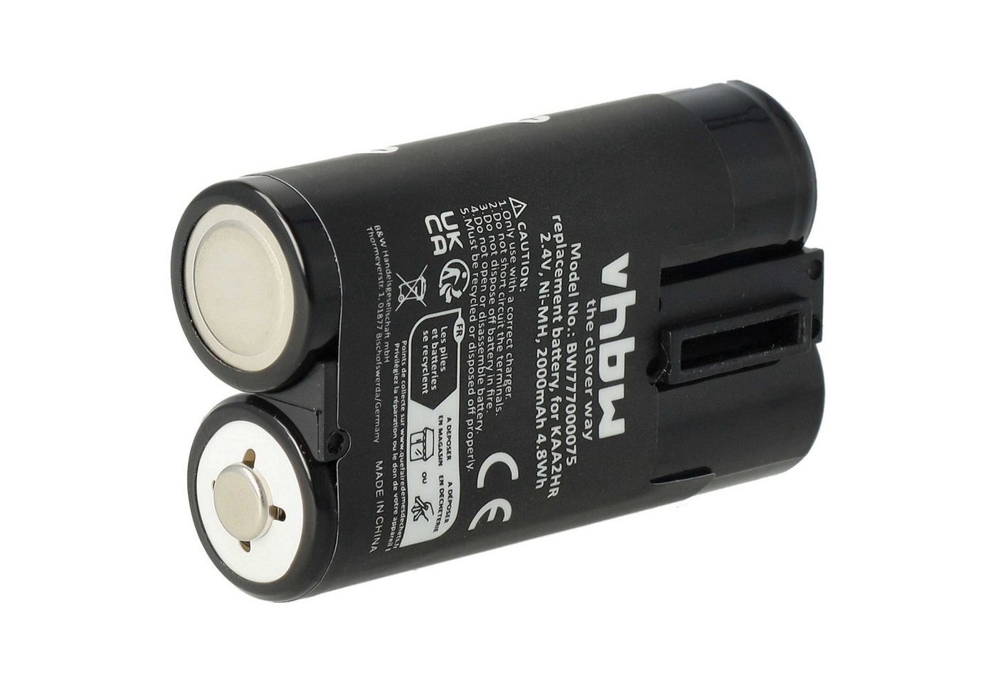 vhbw passend für Polaroid PR-123DG Kamera (2000 mAh, 2,4 V, NiMH) Kamera-Akku NiMH 2000 mAh von vhbw