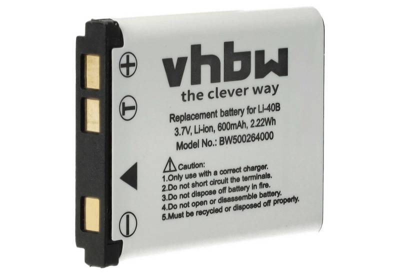 vhbw passend für Polaroid T831, T730, T833, T1455, T370, Q20, Q40, T1032 Kamera-Akku Li-Ion 600 mAh von vhbw